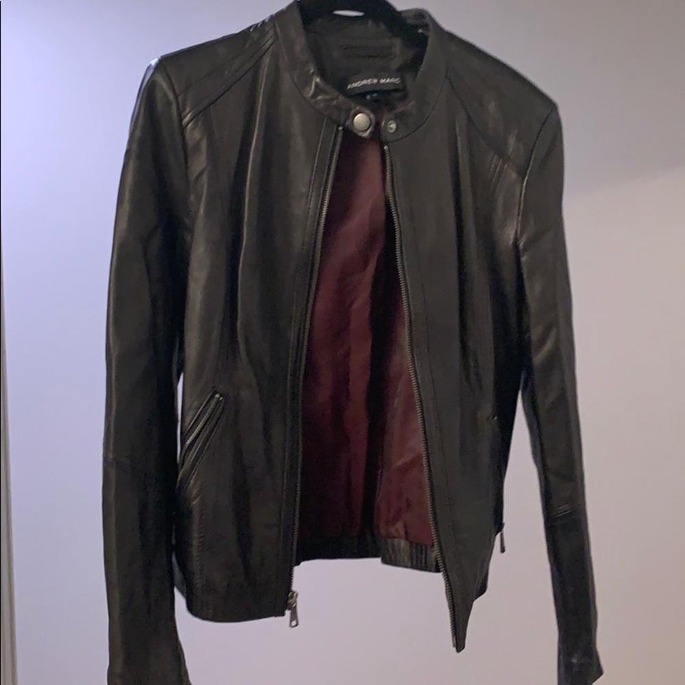 Black bomber  leather jacket